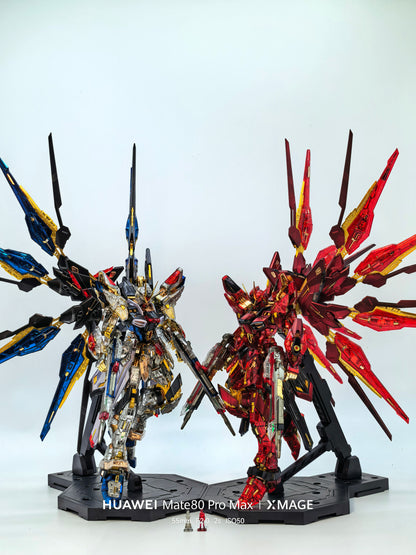 [Custom Electroplating] Bandai MGEX 1/100 GUNDAM Strike Freedom Mechanical Clear Ver.  (Red Mechanical Core Electroplated Color Scheme) Model Kit