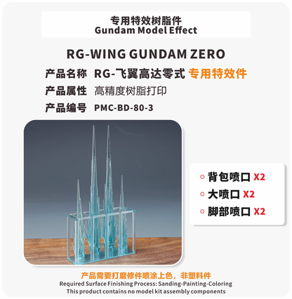 [Resin pieces] Painted TAS Model Special Effect Component Conversion Parts PMC-BD-80-3 for RG Wing Zero Model Details 3D Modified Parts