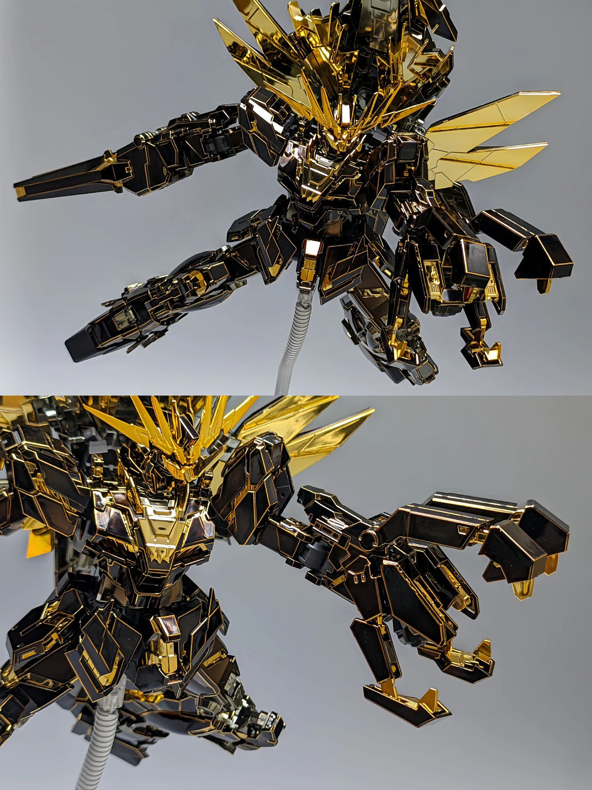 [Custom Electroplating] MGEX Unicorn Banshee 1/100 (Titanium Black With Gilded Gold Electroplating Color Scheme) Model Kit