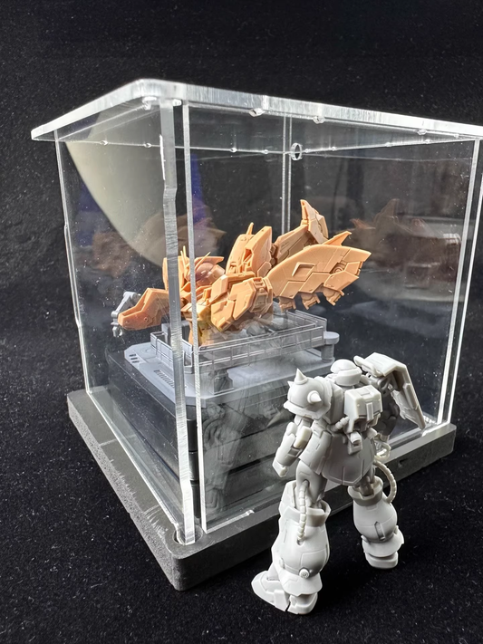 [3D printed parts] Hi-ν Articulated Bust Maintenance Base Set - 14K Ultra-High Precision | Armor Explosion + Hatch Opening + Spherical Cockpit Removable