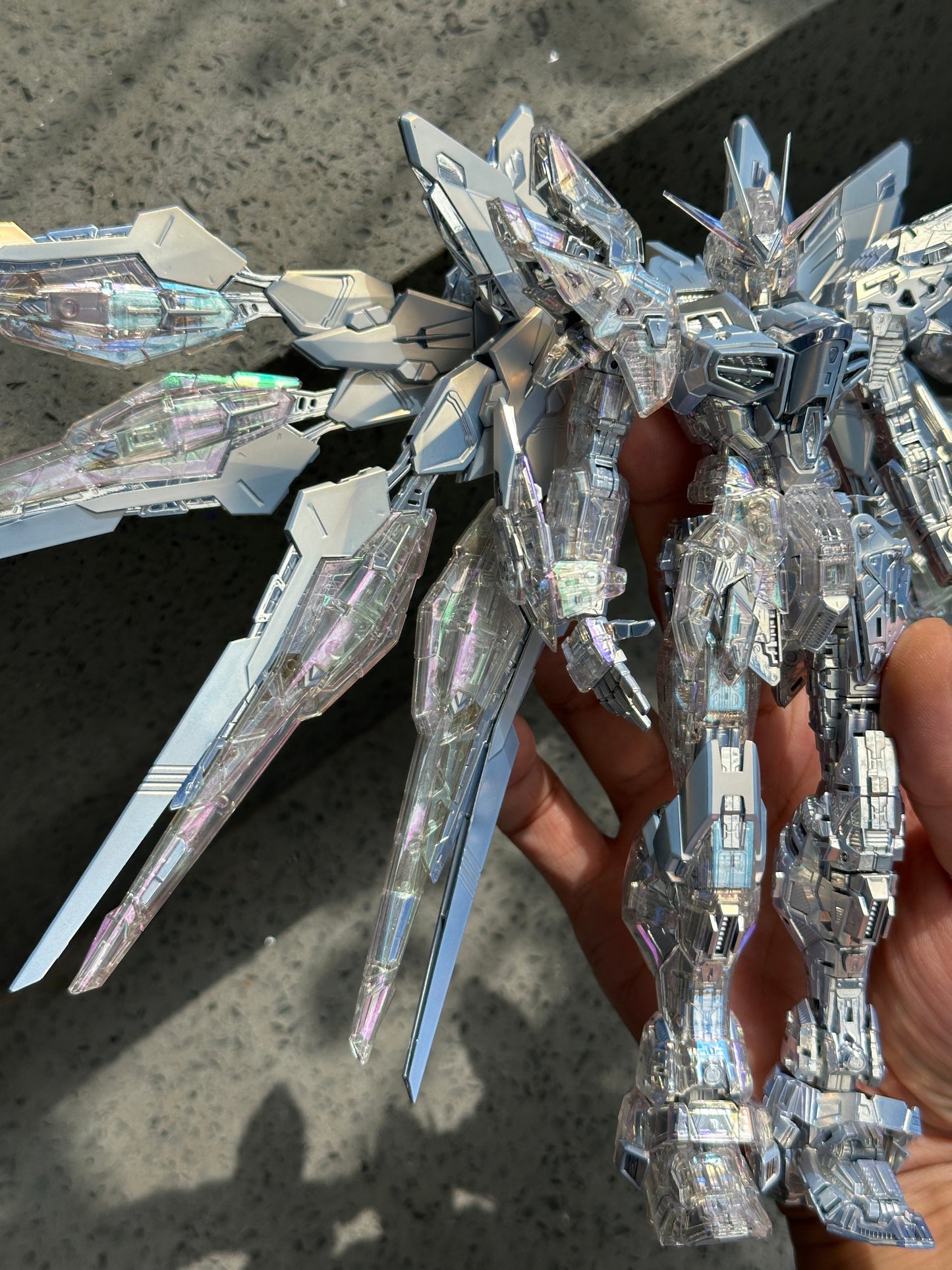 [Custom Electroplating] MGEX 1/100 Strike Freedom Mechanical Clear Ver.  (Geometric Chrome Silver Plated Color Sheme) Assembly Model Kit