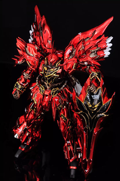 [Custom Electroplating] Comet Technology-01-Crimson Drei MG 1/100 GK Sinanju Model Kit (Electroplated red color scheme) Model Kit