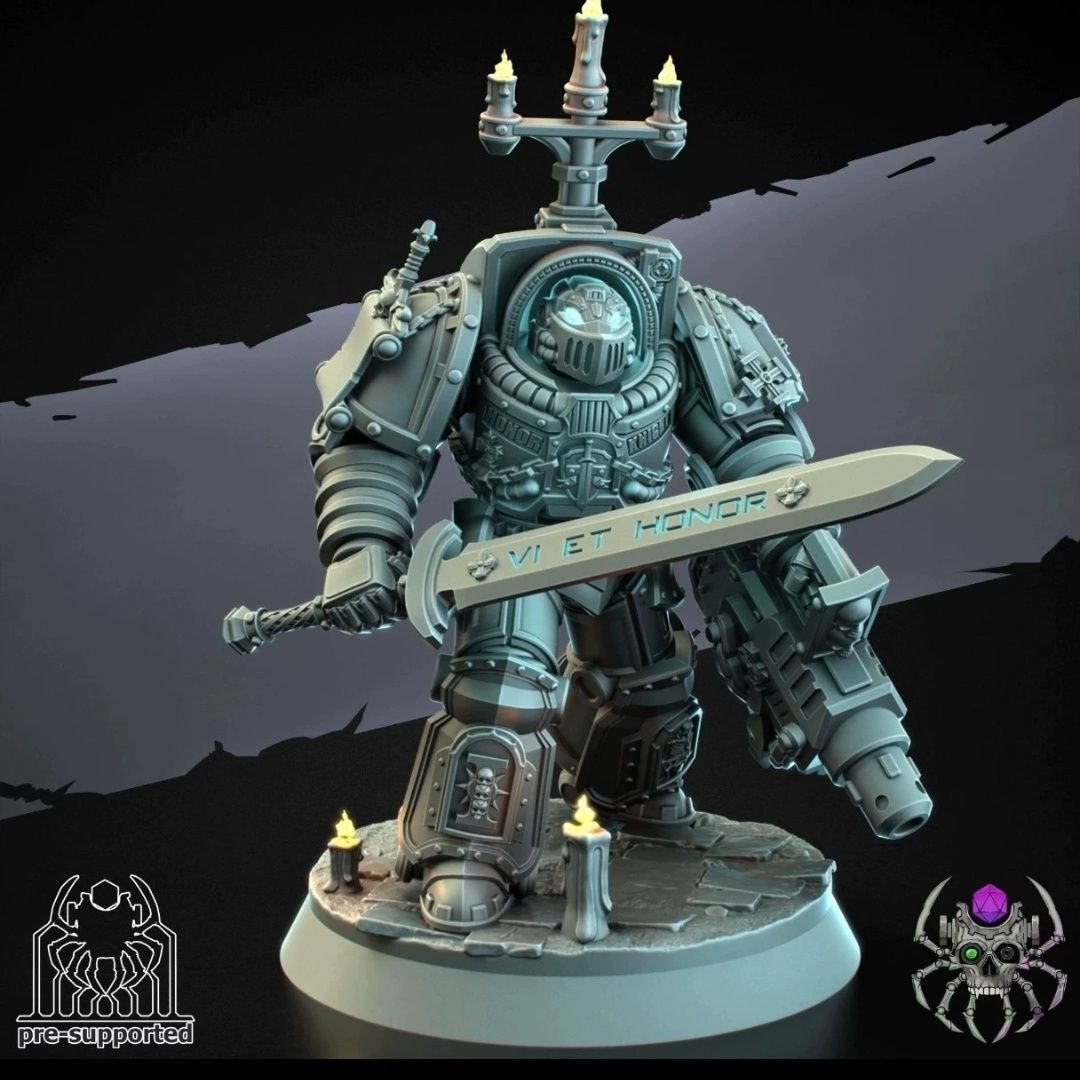 [Warhammer] Warhammer 40K Grey Knights Squad 70mm Unpainted Figure Model 3D Print Parts