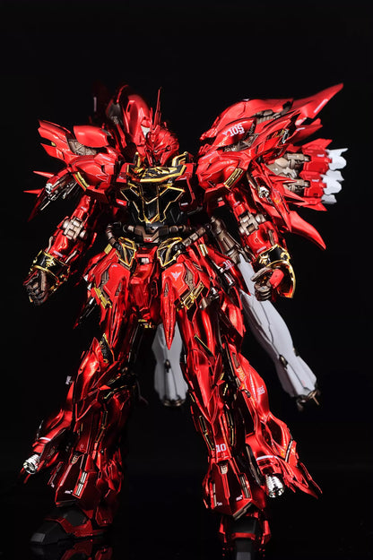 [Custom Electroplating] Comet Technology-01-Crimson Drei MG 1/100 GK Sinanju Model Kit (Electroplated red color scheme) Model Kit