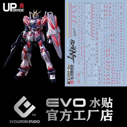 [Water decals] EVO Decal High Precision Fluorescent Water Slide Decal - For MG 1/100 Narrative Gundam Model