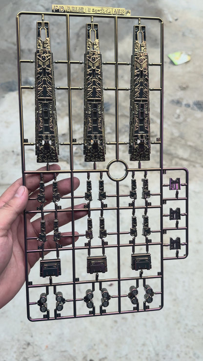 [Custom Electroplating] PG Unleashed 1/60 Nu Gundam (HI-V Geometric Plating Color Scheme) Model Kit