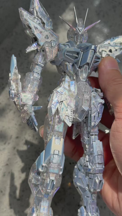 [Custom Electroplating] MGEX 1/100 Strike Freedom Mechanical Clear Ver.  (Geometric Chrome Silver Plated Color Sheme) Assembly Model Kit